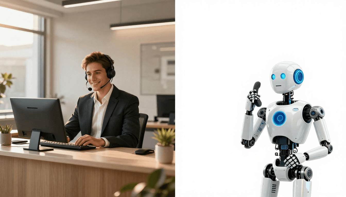 AI Voice Agent vs Human Receptionist: The Complete Comparison — AI voice agent vs human receptionist, AI receptionist cost, virtual receptionist comparison